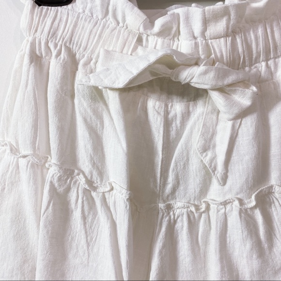 Princess Polly High Waisted Tie White Shorts - Picture 2 of 8